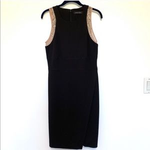 Elegant Black Dress with Embellished Straps